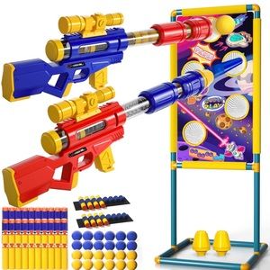 Bennol 2in1 Toy Gun🔫Shooting GameToy w 2pk Foam Ball🎾Guns🔫& Shooting Target🎯